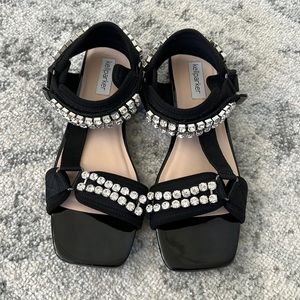 Kell Parker rhinestone ankle strap flat sandals
